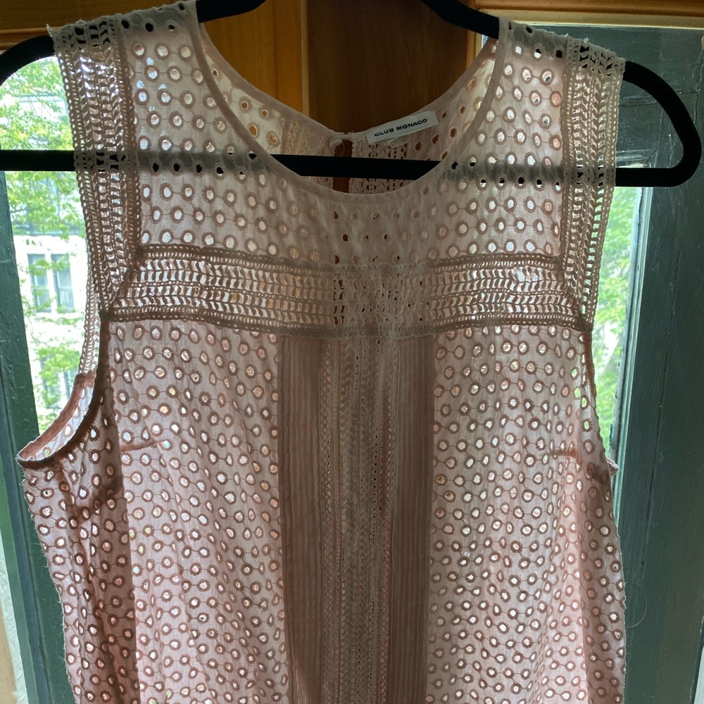 Shell pink lace top